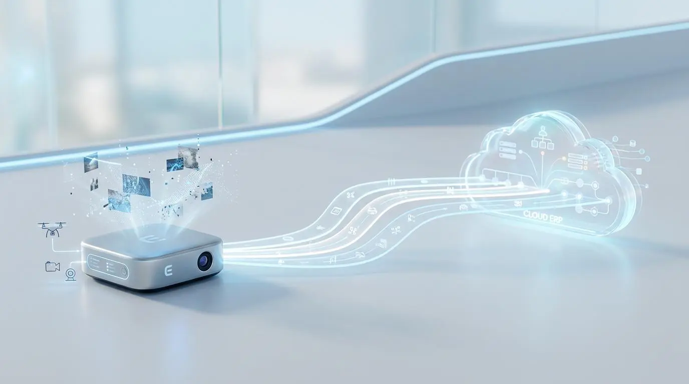 Computer vision device projecting data flow to cloud for instant automated auditing of inbound pallets.