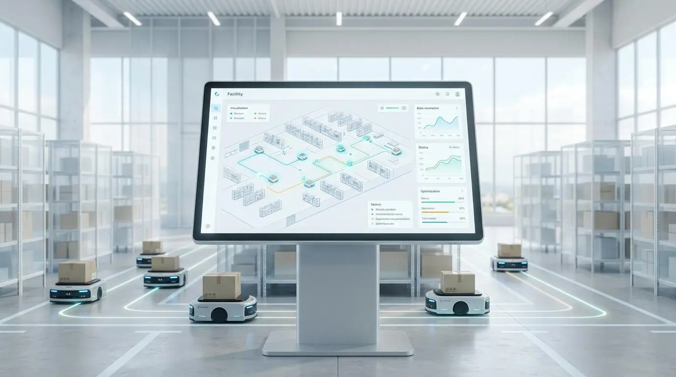 Swarm robotics in a warehouse for automated inventory counting triggered by real-time audits.