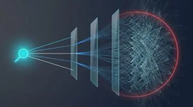 Conceptual visualization of search queries branching into complex network structures, representing crawl budget wasted on faceted navigation filters.