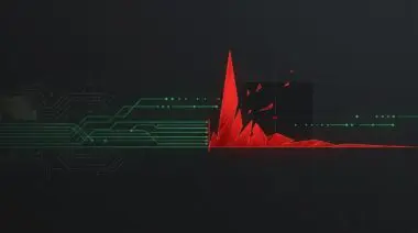 Abstract graph showing a sharp spike in red representing 404 errors after a stable green line indicating normal crawl stats.