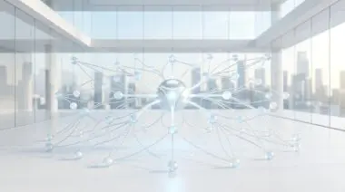 Abstract network diagram illustrating how to establish entity authority for your brand in knowledge graphs.