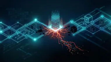 Central server under threat, representing cybersecurity challenges in FinTech.