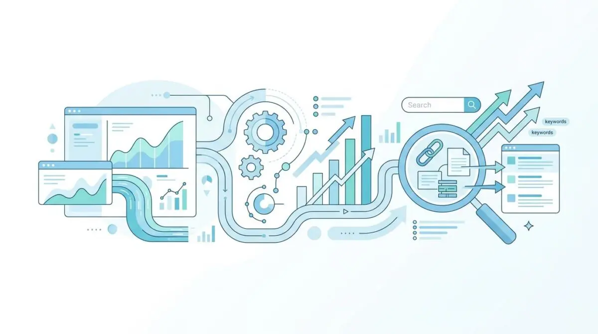 Illustrating how FinTech helps get out of debt with growth charts and search analysis.