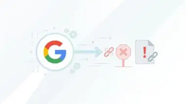 Google Search Console reporting crawl issues, indicated by broken links and error symbols.