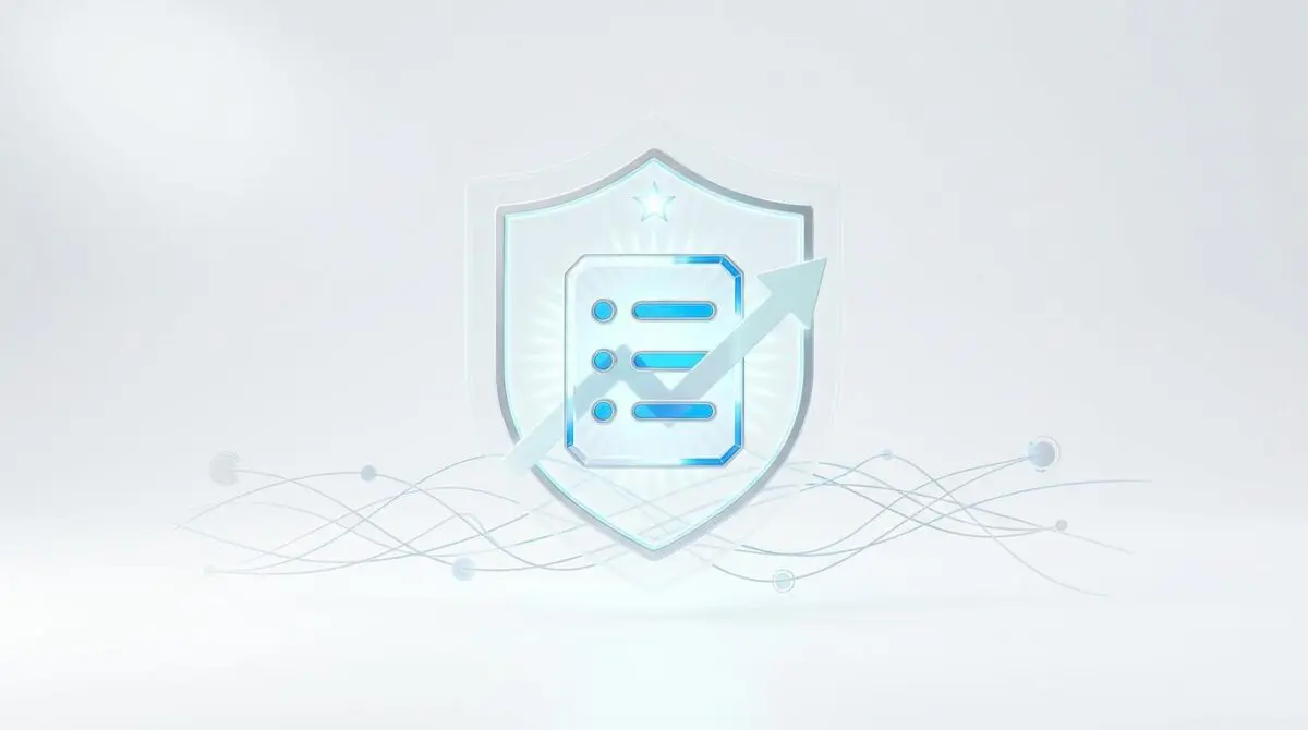 Shield icon with a list and upward trending arrow, symbolizing how to get mentioned in trusted listicles AI engines source from.