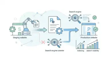 Process of Google indexing staging site robots.txt and applying rules to production site.