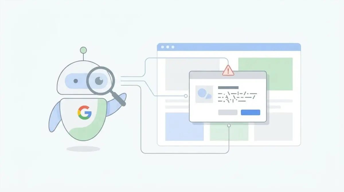 Googlebot inspects website, encountering a strict cookie consent banner blocking content.