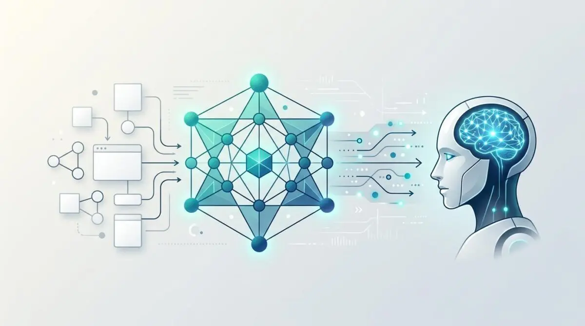 AI brain processing data structures for understanding brand entities with JSON-LD.