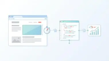 Client-side script delays LCP by hiding body; shows code, timer, and analytics.