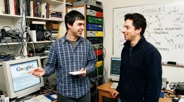Larry Page and Sergey Brin discuss Google's search algorithm.