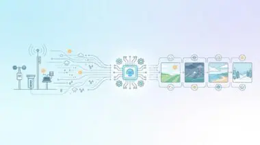 AI generates ad visuals from real-time weather data, showing weather changes.