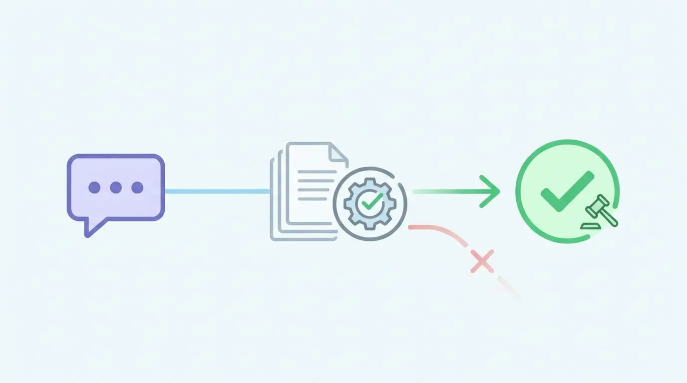 Automated employment contract generation process with compliance check.