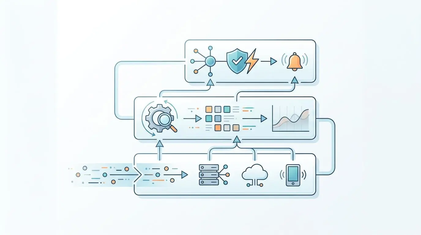 Flowchart showing real-time PII redaction for Splunk ingestion with AI NLP.