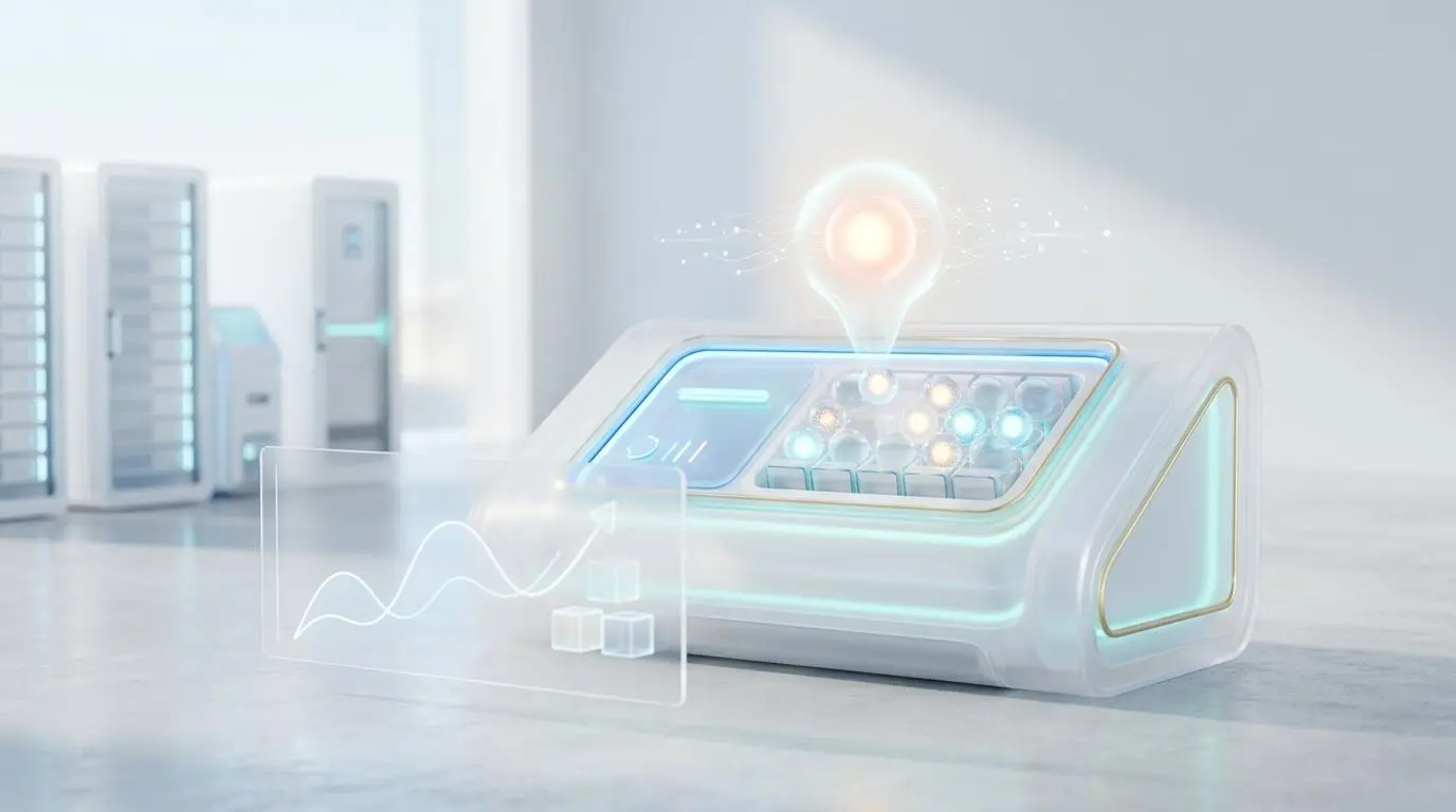 Futuristic console displays data analytics for real-time dynamic allocation of cloud storage tiers.