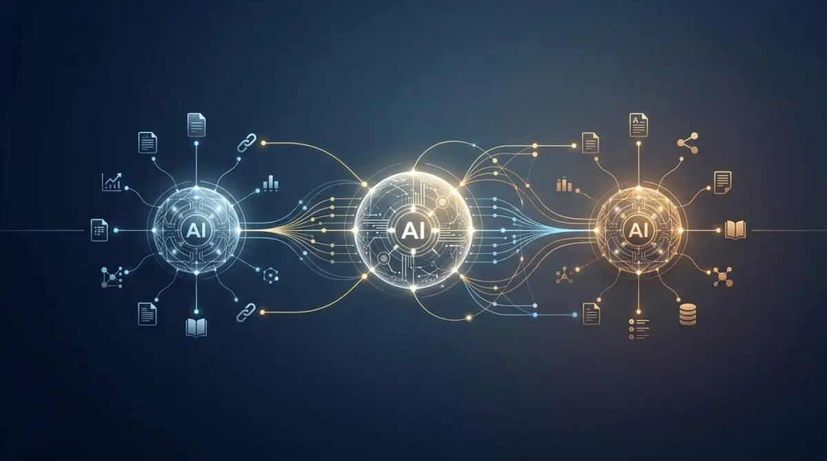 Abstract network graphic illustrating AI connection nodes, symbolizing reverse-engineering AI citations. By Andres SEO Expert.
