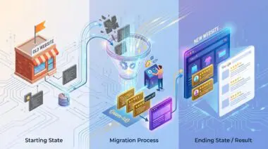 Illustration showing schema migration from aggregateRating to Review, causing review snippet rich results disappearing.