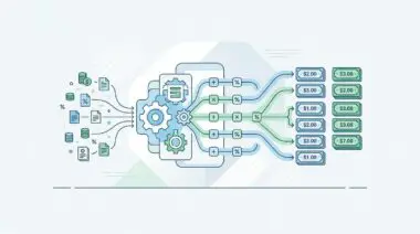 Diagram showing real-time automated calculation of complex sales commission structures from CRM data.