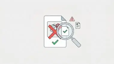Illustration of a magnifying glass inspecting a product page that returns a success code despite being empty.