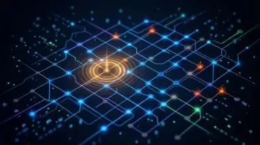 Abstract network of glowing nodes and connections, representing hidden wealth, for The Richest People You've Never Seen on a List.