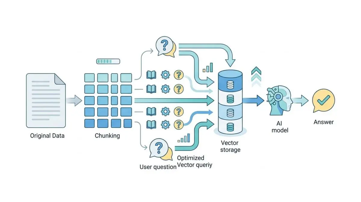 Diagram showing how to optimize vector database chunking for better RAG.
