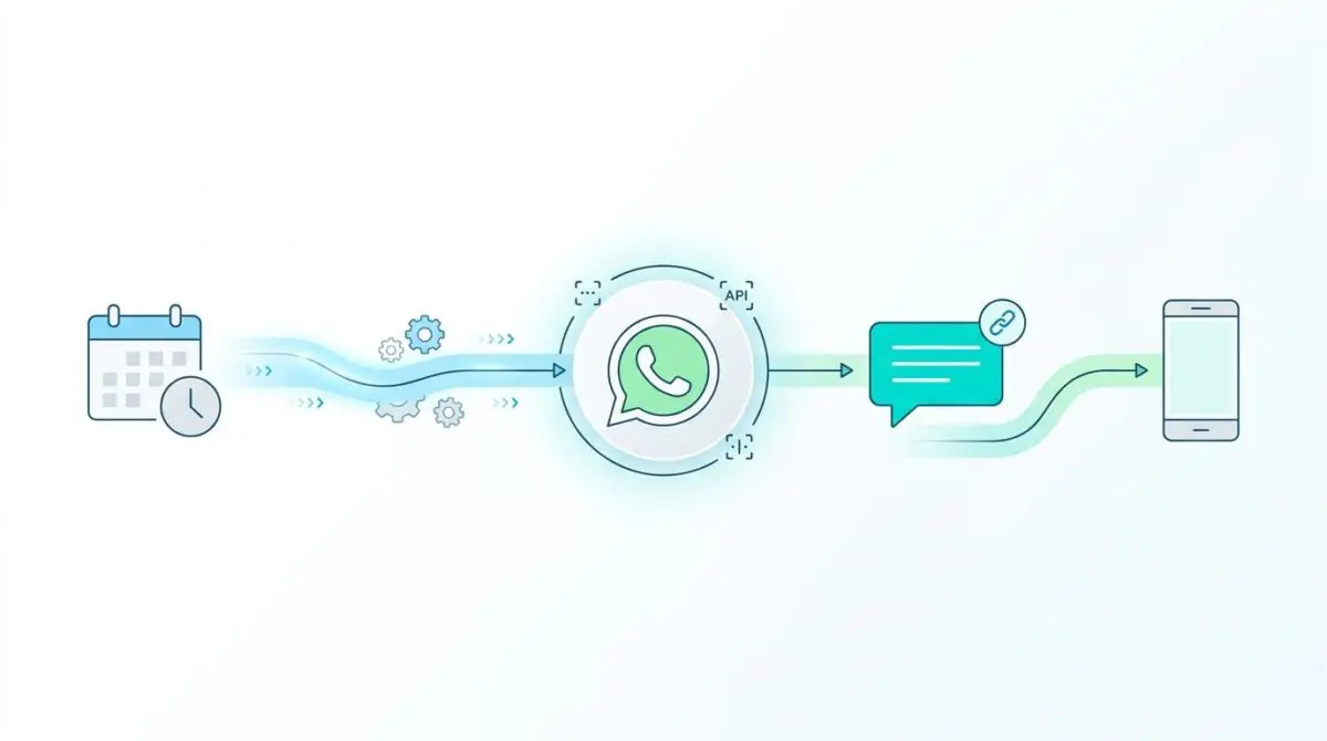 Automated scheduling links sent via WhatsApp for instant meeting confirmation on text intent.