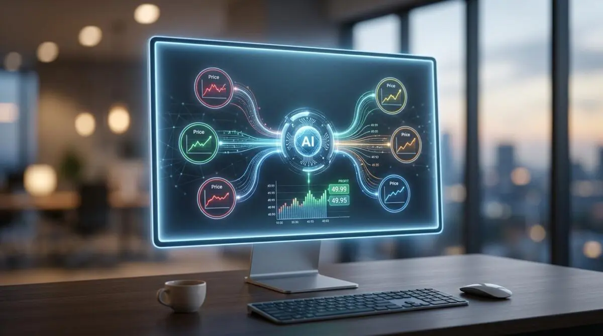 Autonomous AI agents processing real-time competitor pricing data and generating profit reports.
