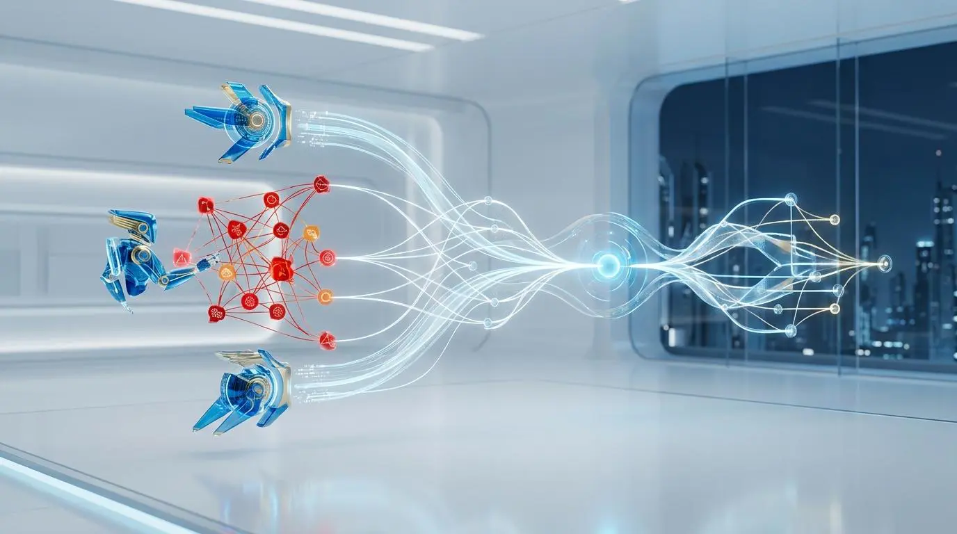 AI agents analyzing network data for root cause analysis in cloud-native observability.