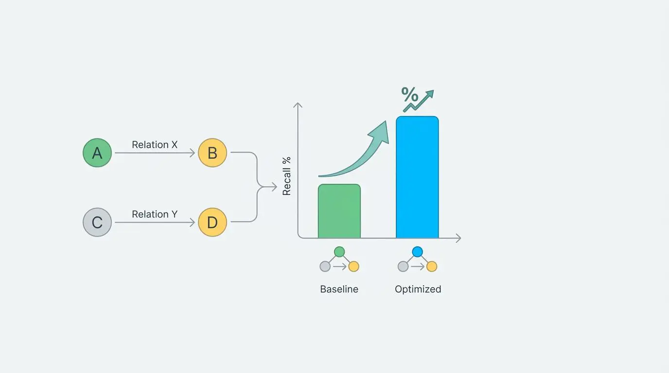 Knowledge graph triplet attribution shows improved recall % for optimized AI citations.