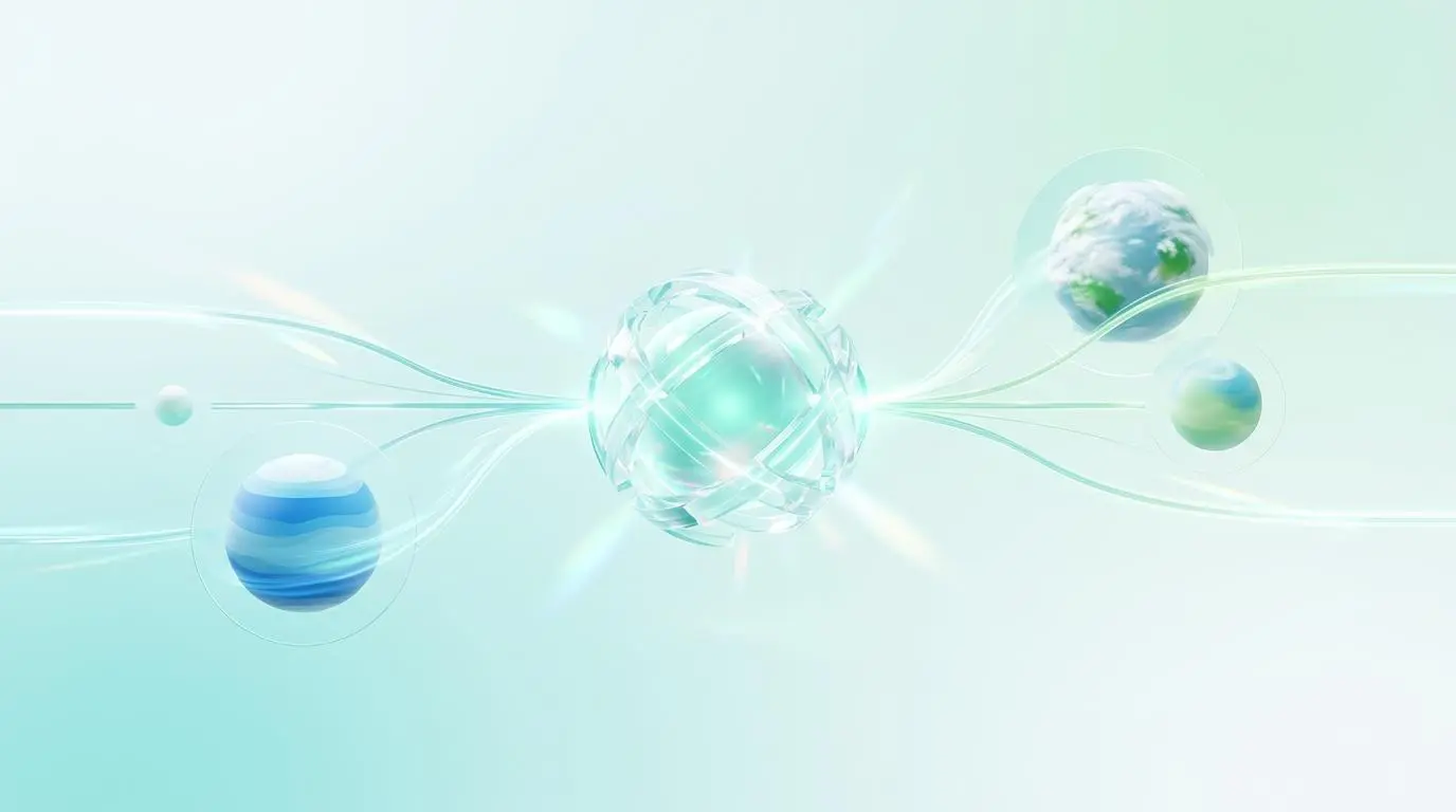Agentic AI optimizing climate control with intelligent network of connected spheres.