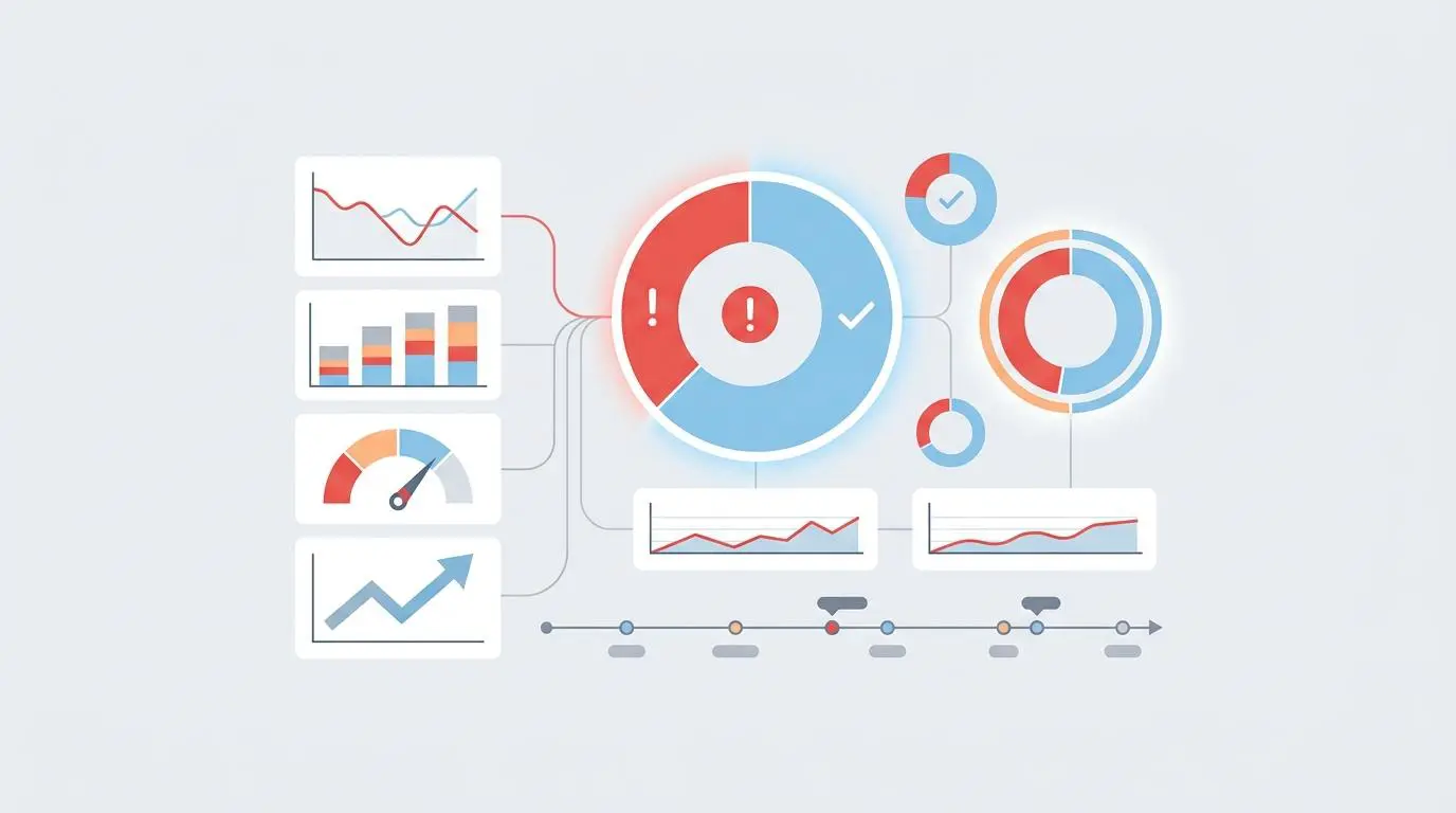 Data dashboard showing AI factual error rates, illustrating automated content quality assurance.