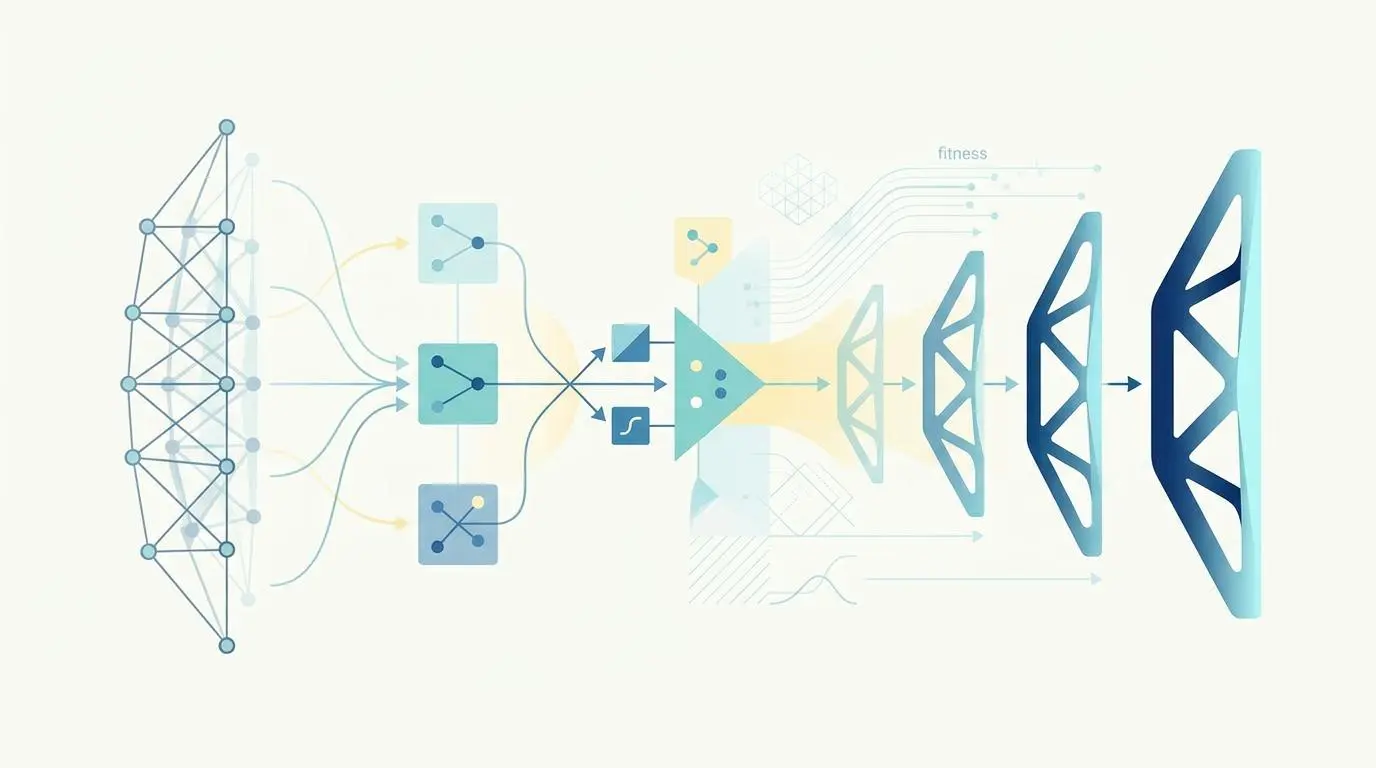 AI evolutionary algorithms optimizing structural integrity for prototyping and custom orders.