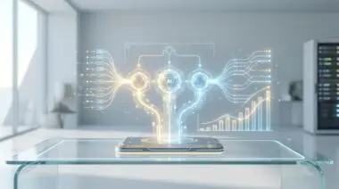 Generative engine optimization for AI platforms, showing data flow and growth metrics.