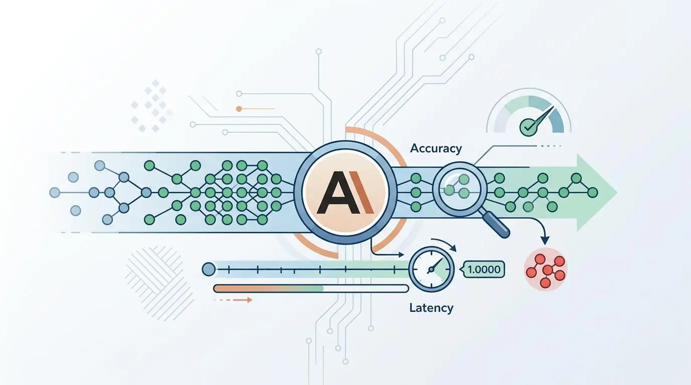 Claude 3.5 Sonnet AI performance metrics: accuracy gauge and latency clock.