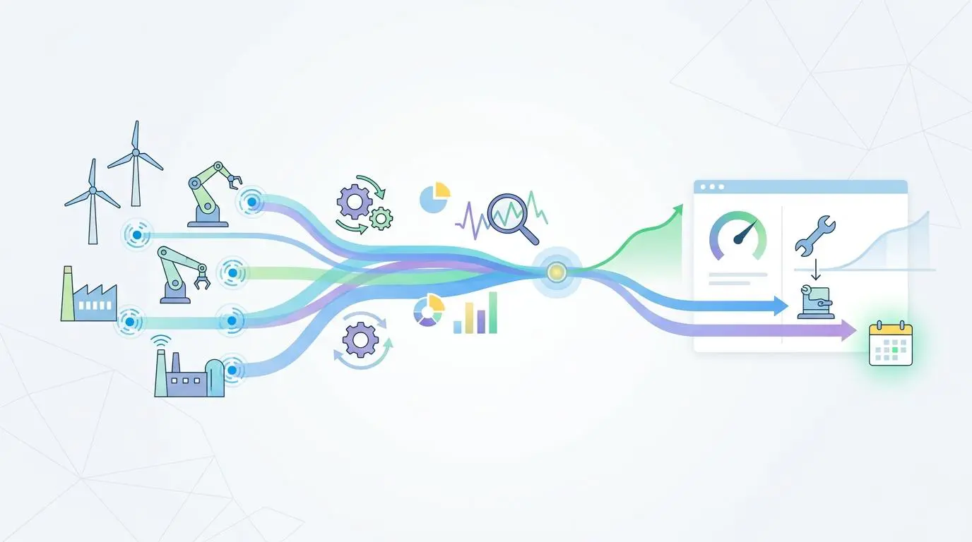 AI-driven predictive maintenance for industrial IoT devices optimizing energy and schedules.