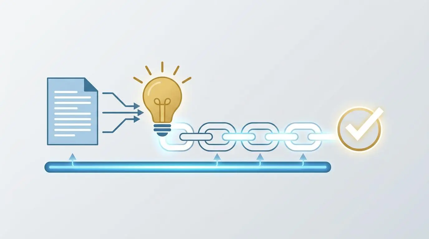 AI extracting information from documents to form a reasoning chain for GEO.