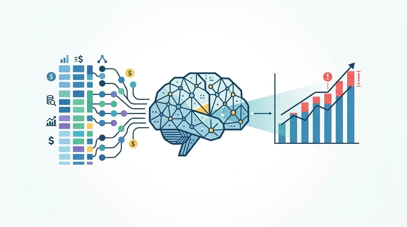AI analyzing financial data for tax gap analysis, differentiating avoidance from evasion.