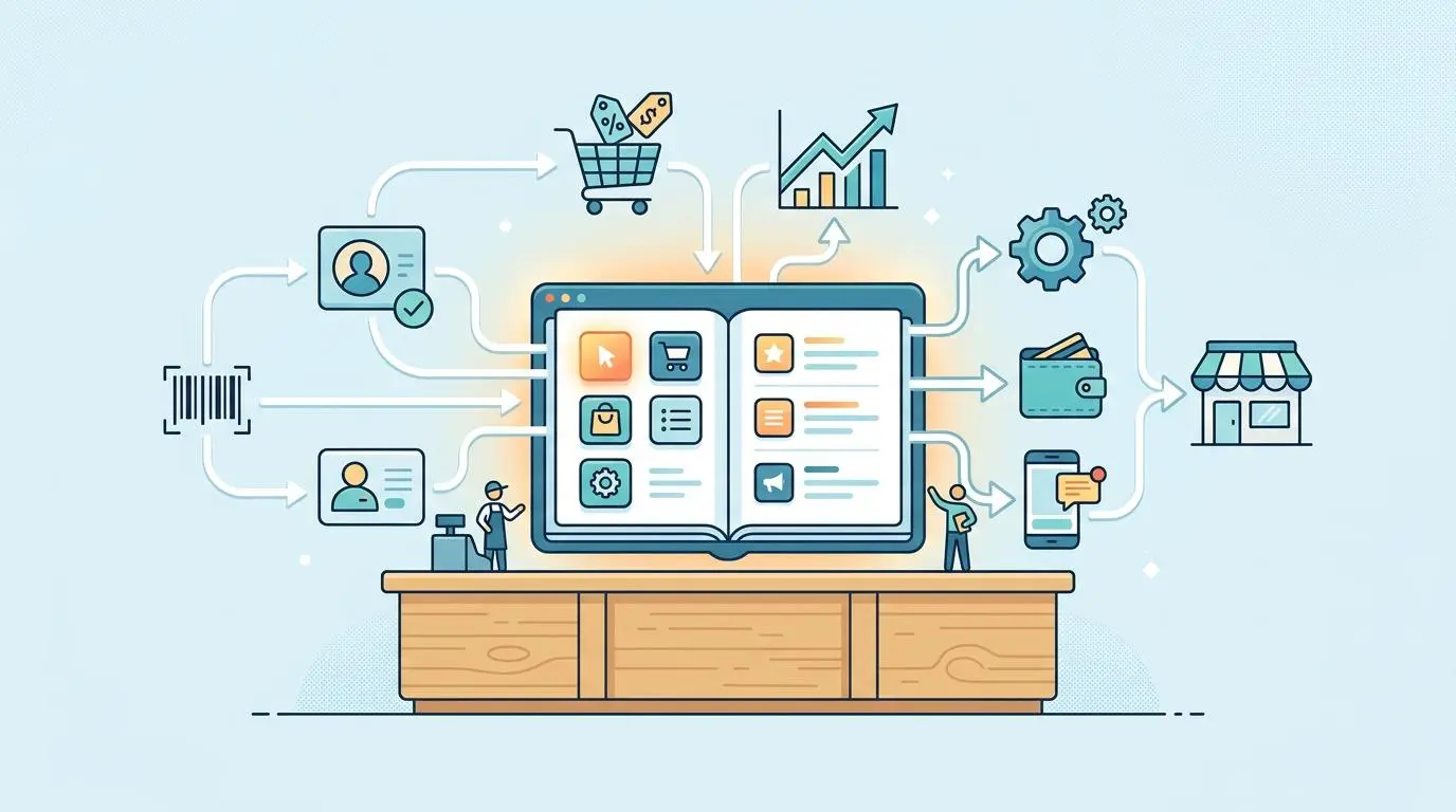 Digital multi-tool software for shopkeepers, illustrating AI tools for local businesses.