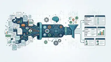 Visualizing automated extraction of unstructured loan data using AI and LLMs for financial analysis.