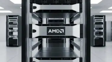 AMD Instinct AI accelerators in server racks for high-performance computing.