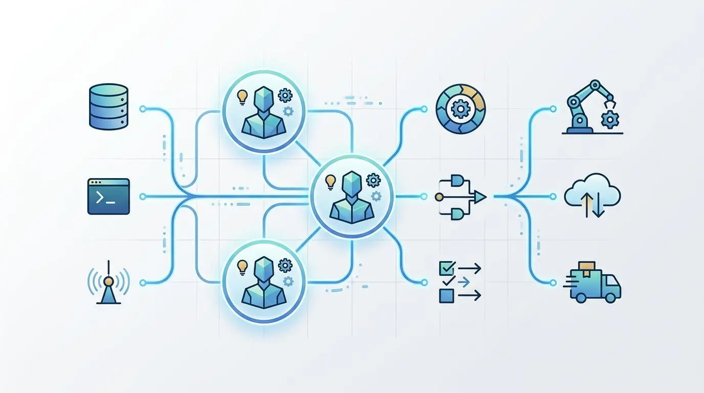 Intelligent agents in agentic automation systems driving end-to-end automation.