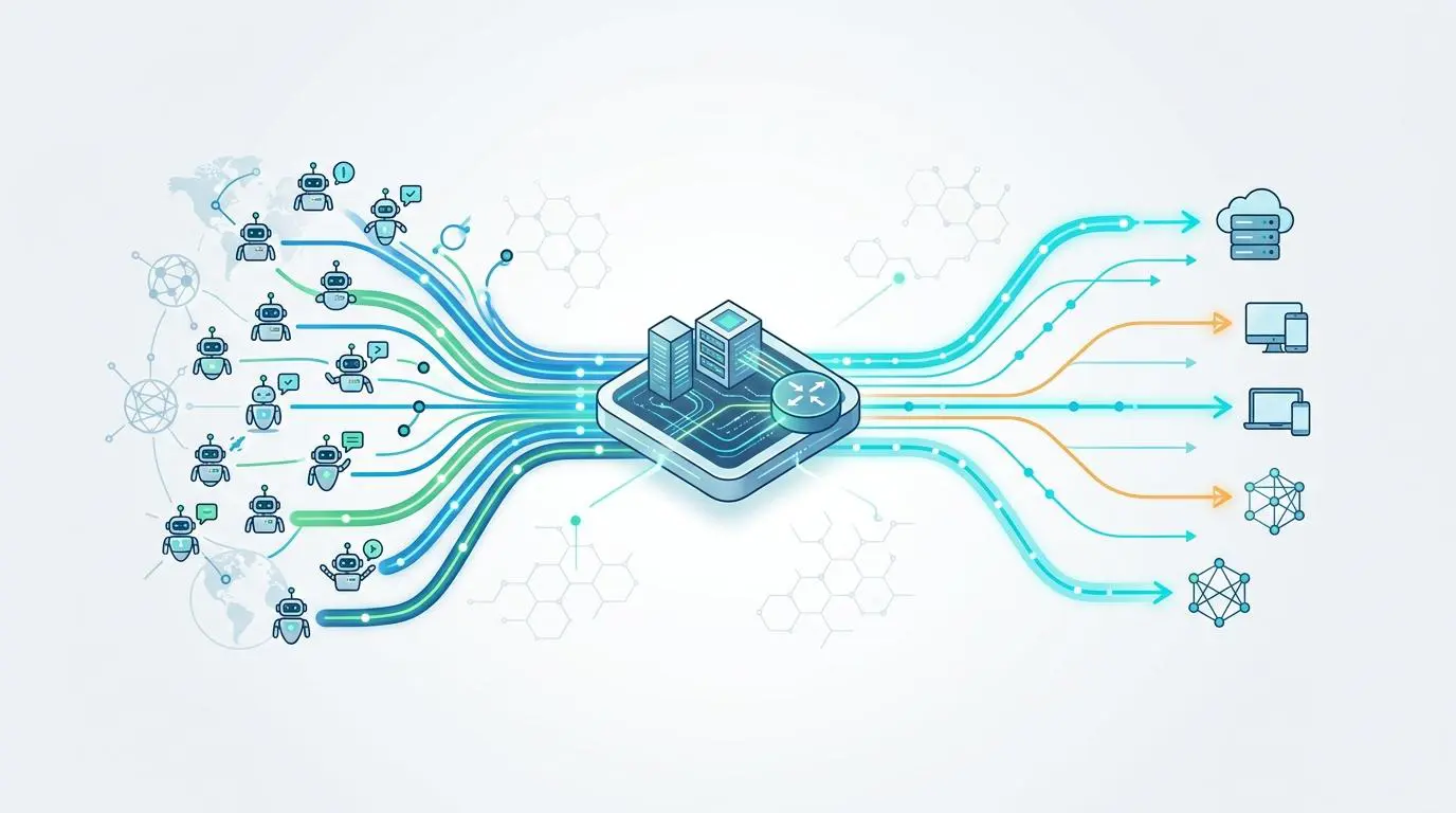Agentic bot traffic and edge routing infrastructure impacting web search trends.
