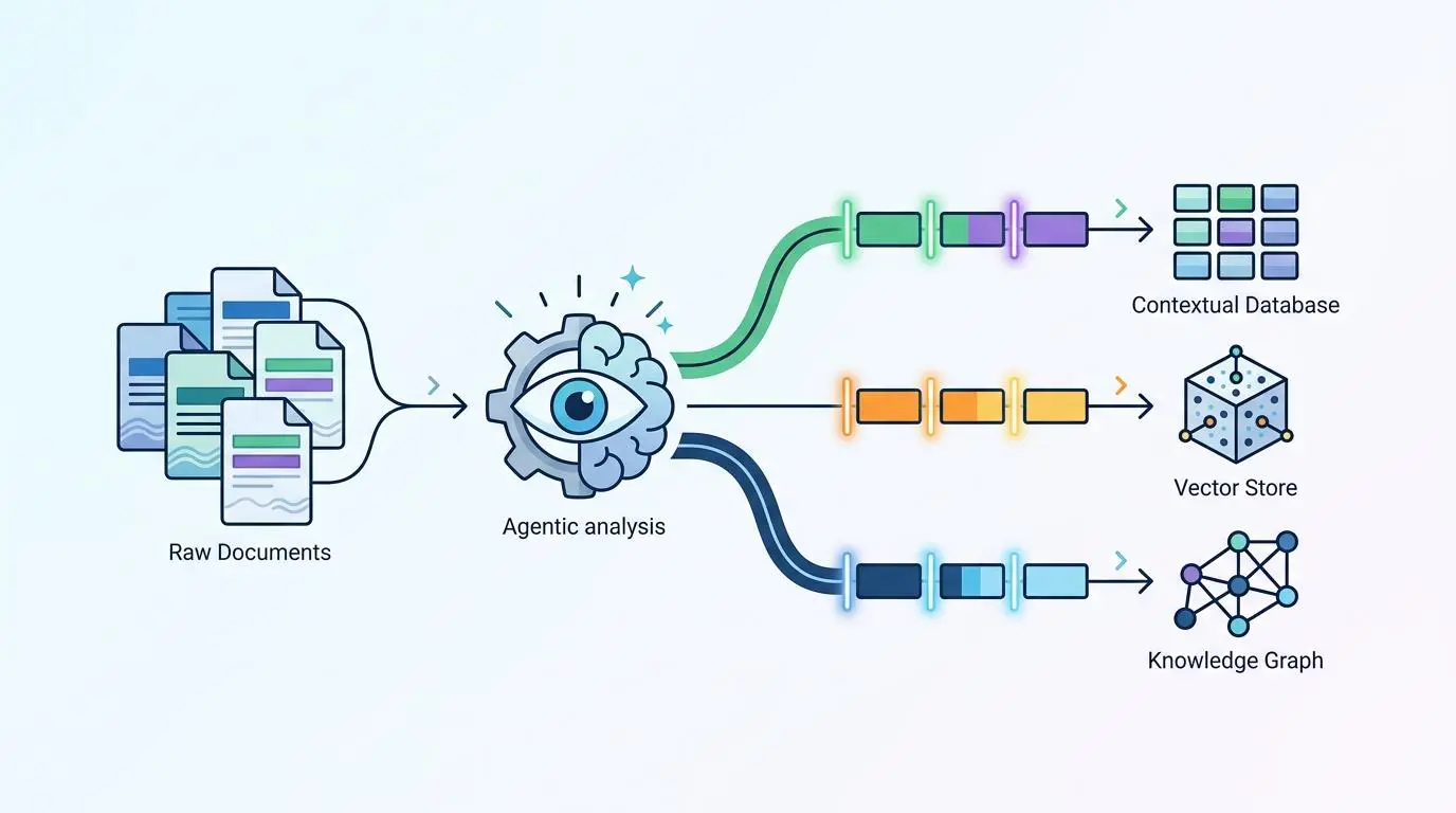 AI content creation: Agentic semantic chunking in retrieval pipelines for contextual databases, vector stores, and knowledge graphs.