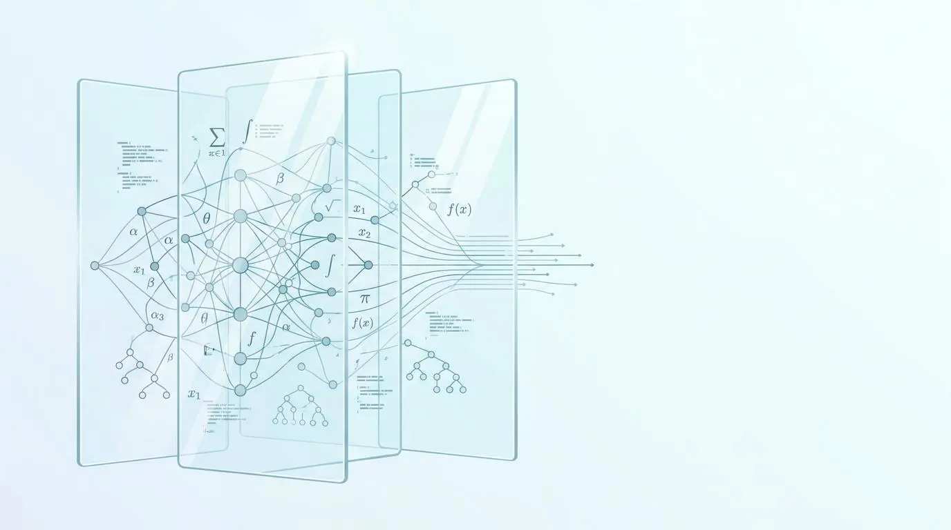 Complex algorithms on transparent screens, illustrating the ethics of micro-targeting and customer segmentation.