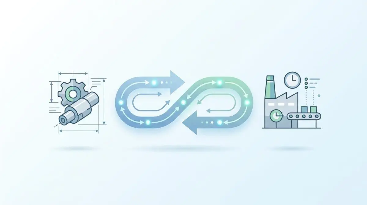 CAD design to MES synchronization: automated instant updates for real-time production changes.