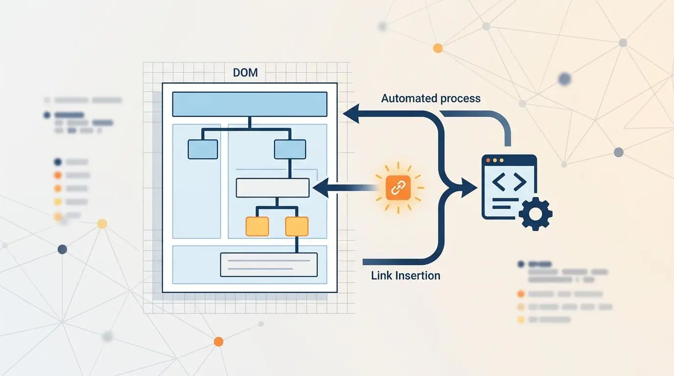 Automated DOM link insertion scripts for internal linking in email newsletters via Mailchimp API and WordPress.
