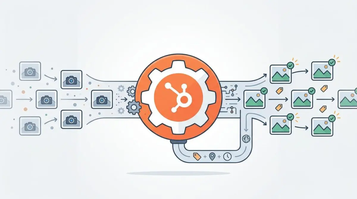 Automated image EXIF metadata injection into HubSpot workflows for enhanced SEO.