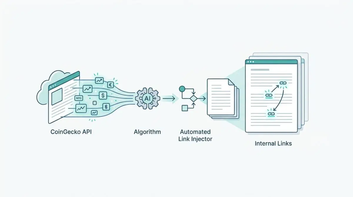 CoinGecko API data processed by an AI algorithm for automated internal link injection.