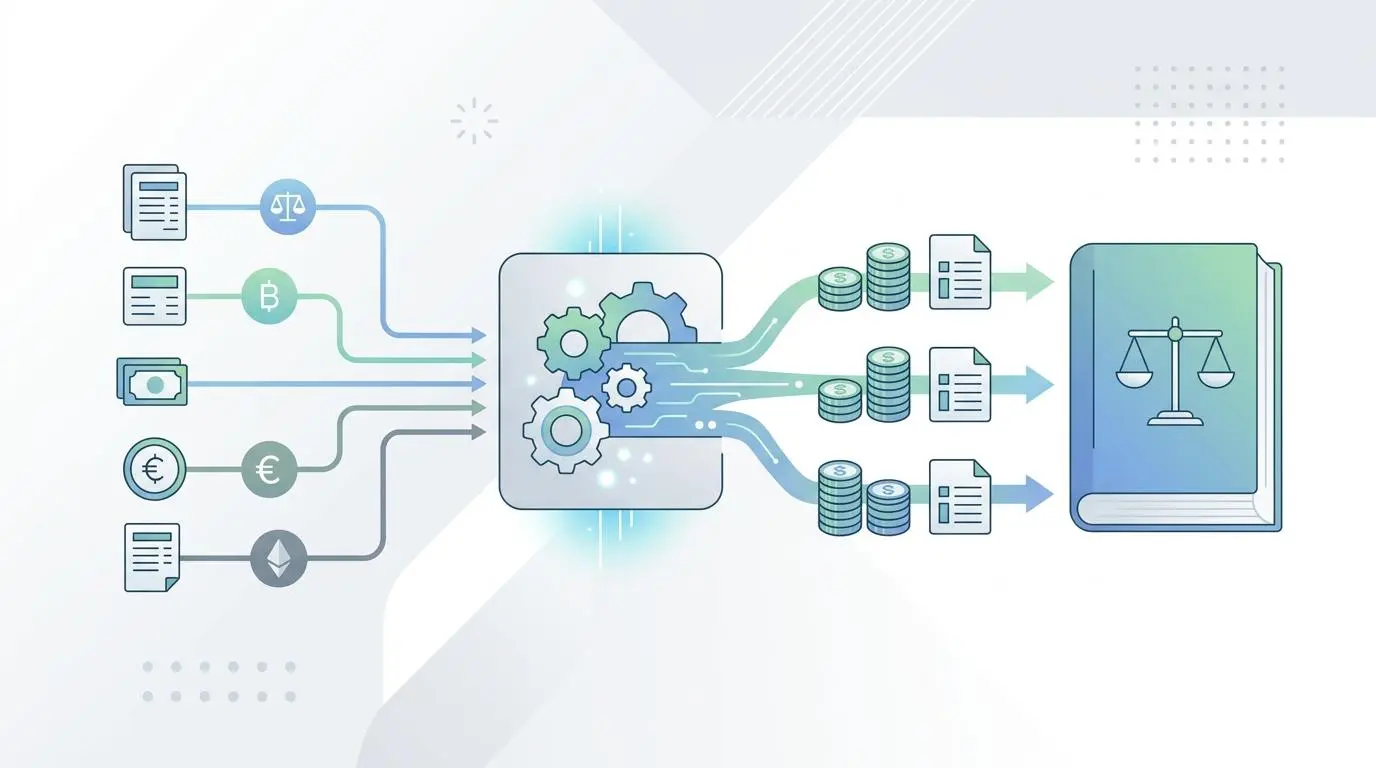 Automated ledger system adjusting financial data for dynamic interest rates based on central bank policy shifts.