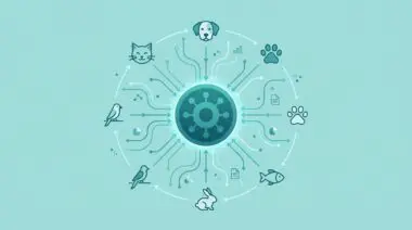 Automated internal link hub generation for pet sites using icons of a dog, cat, bird, rabbit, and fish.