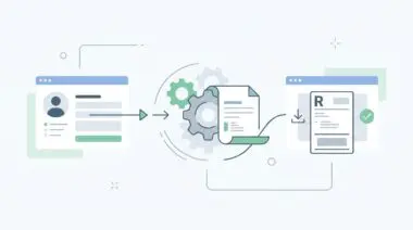 Automated return label generation via customer portal request processing.